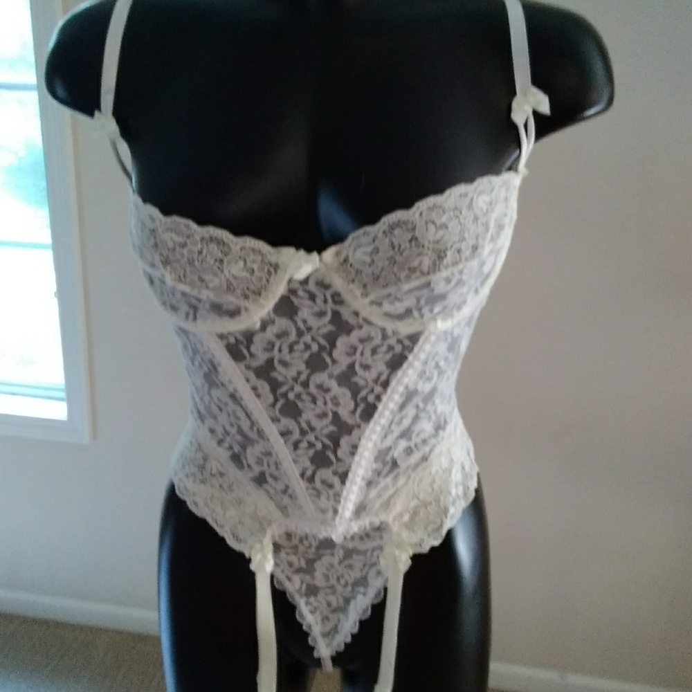 Sharron Leslie stretchy lace bustier and panty